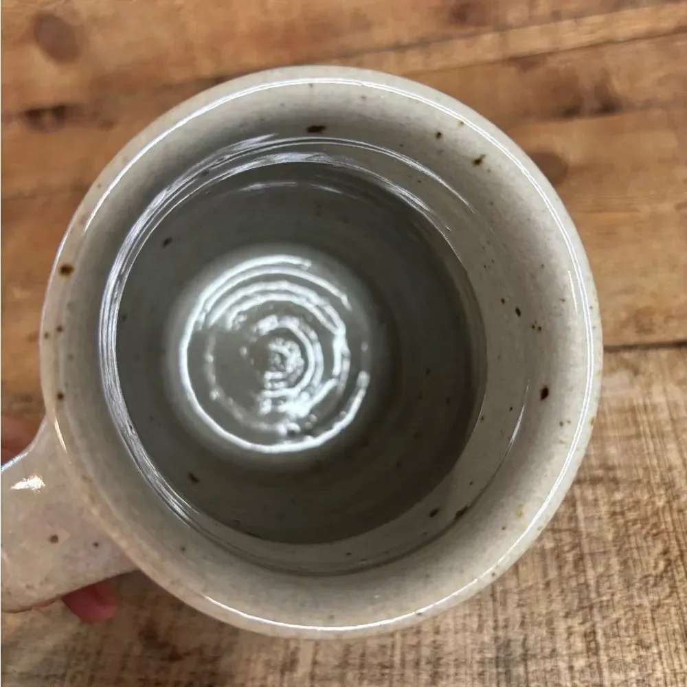 Minnesota Souvenir Coffee Mug Signed JB Hand Thrown Pottery Stoneware Gray